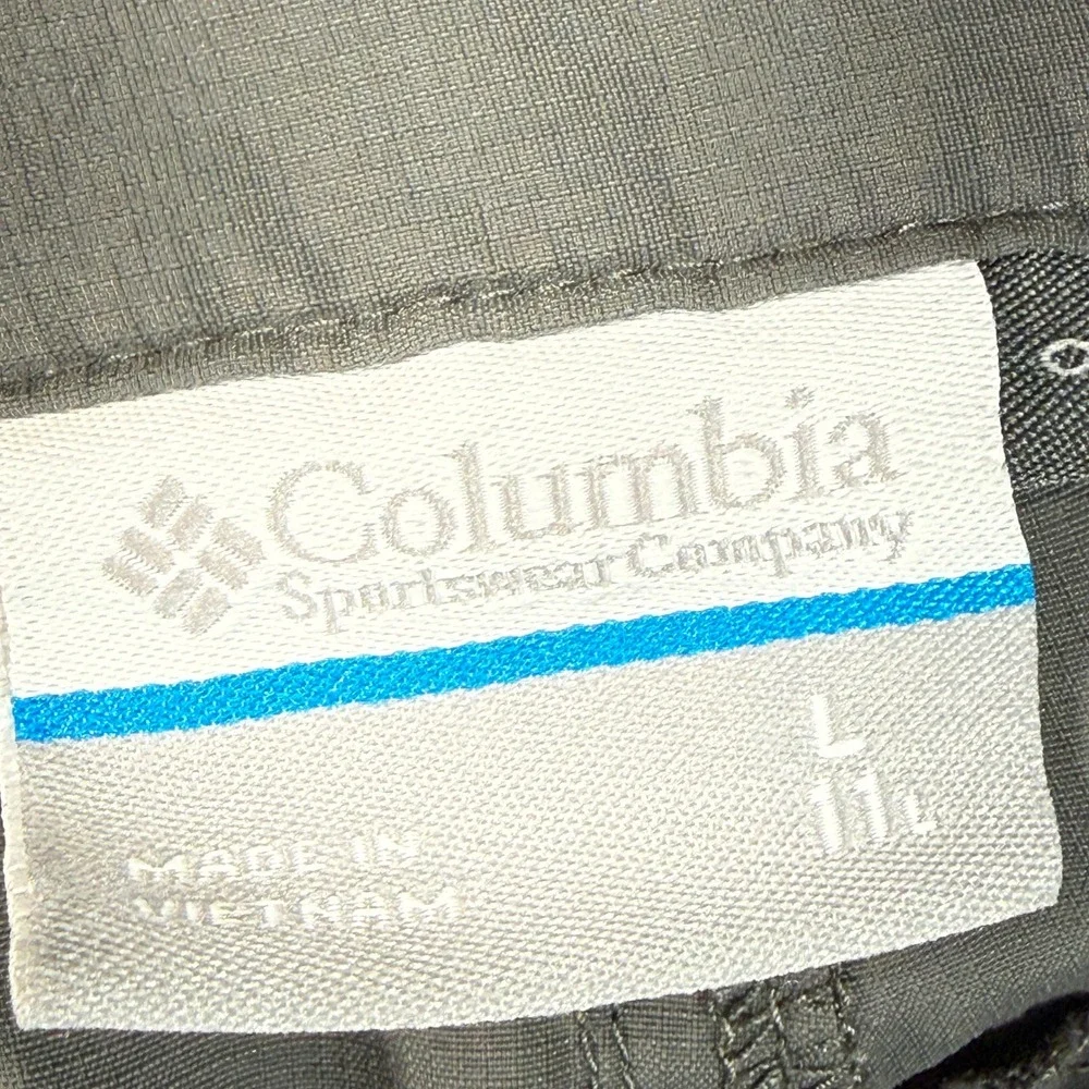 Columbia Cargo Shorts Mens Large Grey Nylon Hiking Outdoor Belted 11 Inseam
